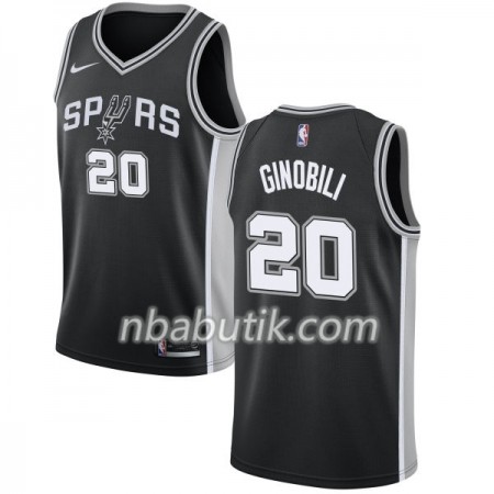 NBA Mænd Trøje San Antonio Spurs Manu Ginobili 20 Nike 2017-18 Sort Swingman